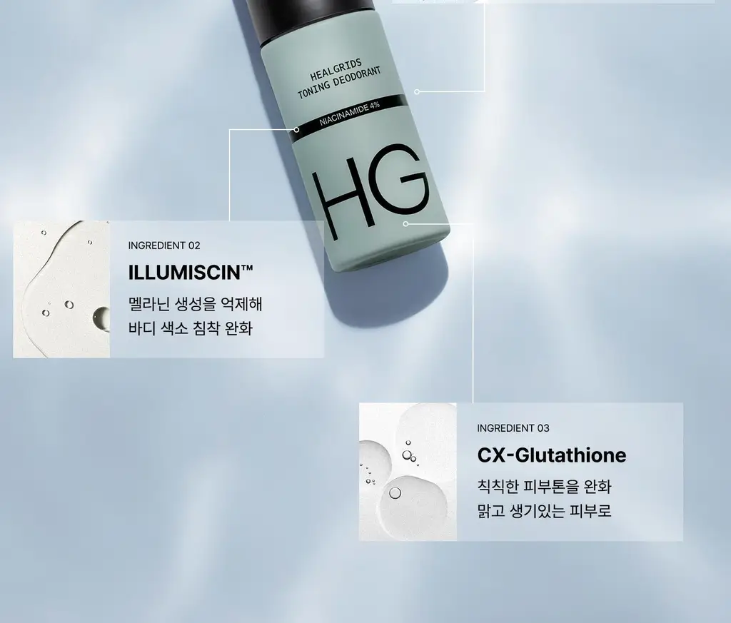 [착색 케어/톤업] 힐그리즈 나이아신아마이드 4% 토닝 데오드란트 50ml 상세페이지 17